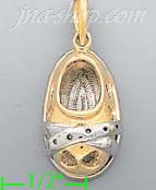 14K Gold Baby Shoe Assorted Charm Pendant - Click Image to Close