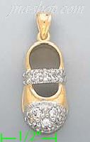 14K Gold Baby Shoe Assorted Charm Pendant - Click Image to Close