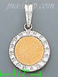 14K Gold CZ Round Assorted Charm Pendant - Click Image to Close