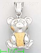 14K Gold Teddy/Plush Bear Assorted Charm Pendant - Click Image to Close