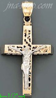 14K Gold Crucifix Cross Charm Pendant - Click Image to Close