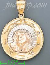14K Gold Jesus Christ CZ Charm Pendant - Click Image to Close