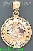 14K Gold Virgin Mary CZ Charm Pendant - Click Image to Close