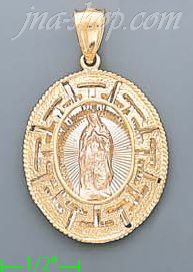 14K Gold Virgin of Guadalupe CZ Charm Pendant - Click Image to Close