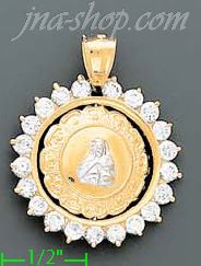 14K Gold Jesus Christ CZ Charm Pendant - Click Image to Close