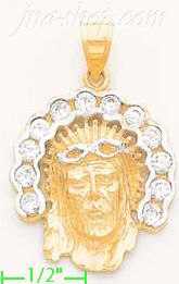 14K Gold Jesus Christ CZ Charm Pendant - Click Image to Close