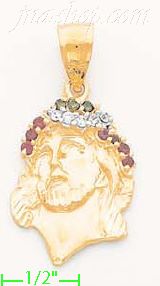 14K Gold Jesus Christ CZ Charm Pendant - Click Image to Close