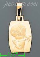 14K Gold Child Girl Praying Charm Pendant - Click Image to Close