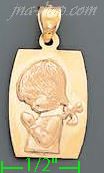 14K Gold Child Girl Praying Charm Pendant - Click Image to Close