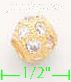 14K Gold Round Ball Slider CZ Charm Pendant - Click Image to Close