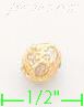 14K Gold Round Ball Slider CZ Charm Pendant - Click Image to Close