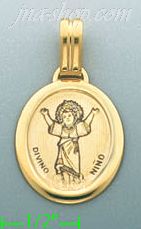 14K Gold Divino Niño Italian Picture Charm Pendant - Click Image to Close