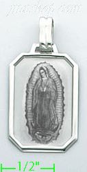 14K Gold Virgin of Guadalupe Italian Picture Charm Pendant - Click Image to Close