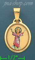 14K Gold Divne Infant Jesus Picture Charm Pendant - Click Image to Close