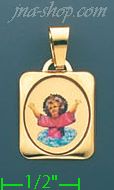 14K Gold Divne Infant Jesus Picture Charm Pendant - Click Image to Close