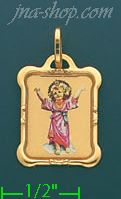 14K Gold Divne Infant Jesus Picture Charm Pendant - Click Image to Close