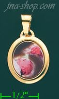 14K Gold Baptism Picture Charm Pendant - Click Image to Close