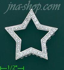 14K Gold Star CZ Charm Pendant - Click Image to Close