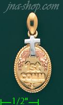 14K Gold Fist Communion CZ Charm Pendant - Click Image to Close
