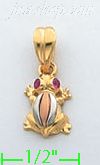 14K Gold Frog CZ Charm Pendant - Click Image to Close