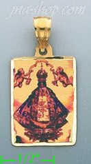 14K Gold Virgin of San Juan Picture Charm Pendant - Click Image to Close