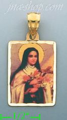 14K Gold Religious Picture Charm Pendant - Click Image to Close