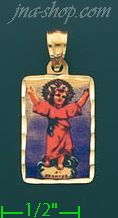 14K Gold Divine Infant Jesus Picture Charm Pendant - Click Image to Close