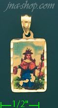 14K Gold Santo Niño de Atocha Picture Charm Pendant - Click Image to Close