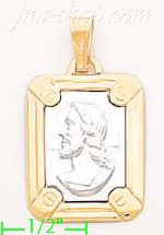 14K Gold Jesus Christ Italian Charm Pendant - Click Image to Close