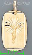 14K Gold Jesus Christ Italian Charm Pendant - Click Image to Close