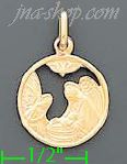 14K Gold Angels Baby Jesus Italian Charm Pendant - Click Image to Close