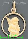 14K Gold Angel Italian Charm Pendant - Click Image to Close