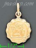 14K Gold Angel Italian Charm Pendant - Click Image to Close