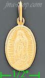 14K Gold Virgin Italian Charm Pendant - Click Image to Close