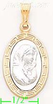 14K Gold Virgin Italian Charm Pendant - Click Image to Close