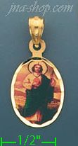 14K Gold Saint Jude Picture Charm Pendant - Click Image to Close