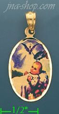 14K Gold Baptism Picture Charm Pendant - Click Image to Close