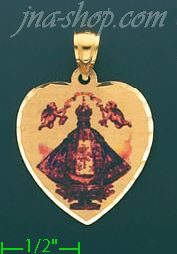 14K Gold Virgin of San Juan Picture Charm Pendant - Click Image to Close