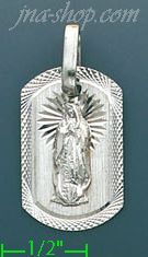 14K Gold Virgin of Guadalupe Tag Stamp & Charm Pendant - Click Image to Close