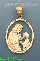 14K Gold Baptism Charm Pendant - Click Image to Close