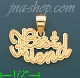 14K Gold Best Friend Charm Pendant - Click Image to Close