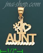 14K Gold #1 Aunt Charm Pendant - Click Image to Close