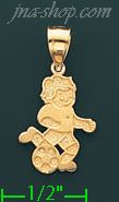 14K Gold Boy Playing Soccer Charm Pendant - Click Image to Close