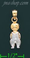 14K Gold Little Boy Charm Pendant - Click Image to Close