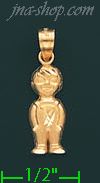 14K Gold Little Boy Charm Pendant - Click Image to Close