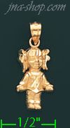 14K Gold Little Girl Charm Pendant - Click Image to Close