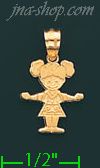 14K Gold Little Girl Charm Pendant - Click Image to Close