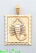 14K Gold Scorpion Charm Pendant - Click Image to Close