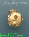 14K Gold Soccer Ball Charm Pendant - Click Image to Close