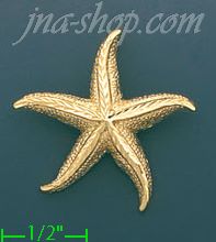 14K Gold Starfish Sea Star Charm Pendant - Click Image to Close